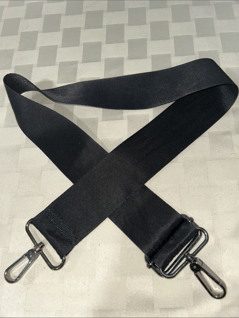 Black Adjustable Messenger Bag Strap with Metal Clips
